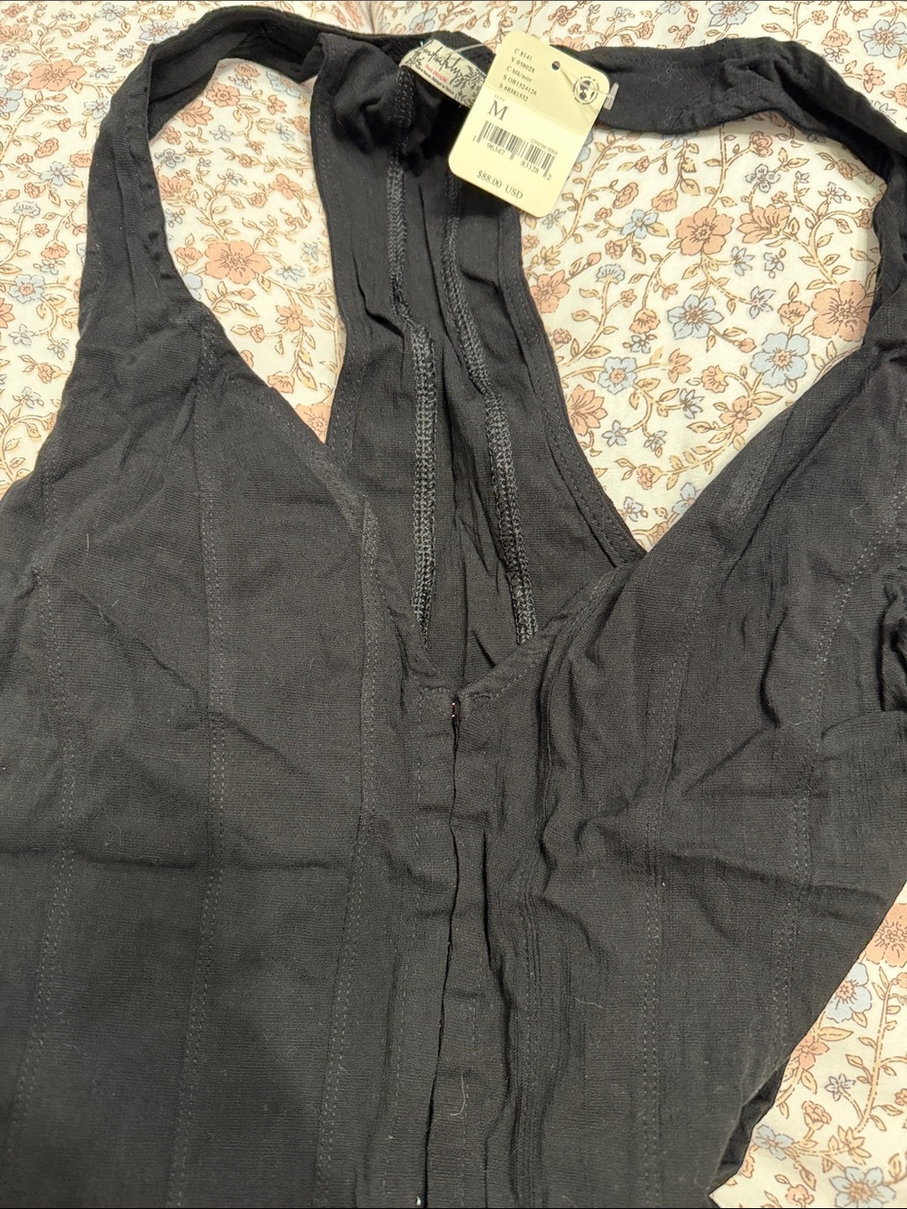 Free People Black Halter bodysuit. NWT